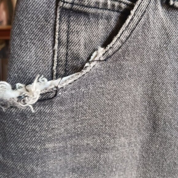 33x31 Vintage Sasson Men's Jeans Skater Gray Faded Jeans Designer Pockets 1980's - Picture 4 of 8